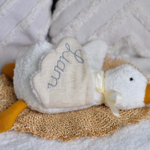 Personalized Goose Plush with Name on Wing | Goose Toy | Sleeping Toys for Kids | Goose Doll | Sleep Toys | Soft Baby Shower Gift |