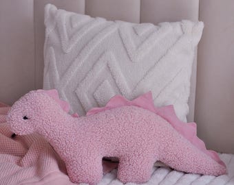 Rosa Dinosaurie-plyschleksak – Mjuk babydinosauriepresent till flicka, söt barnrumsdekoration