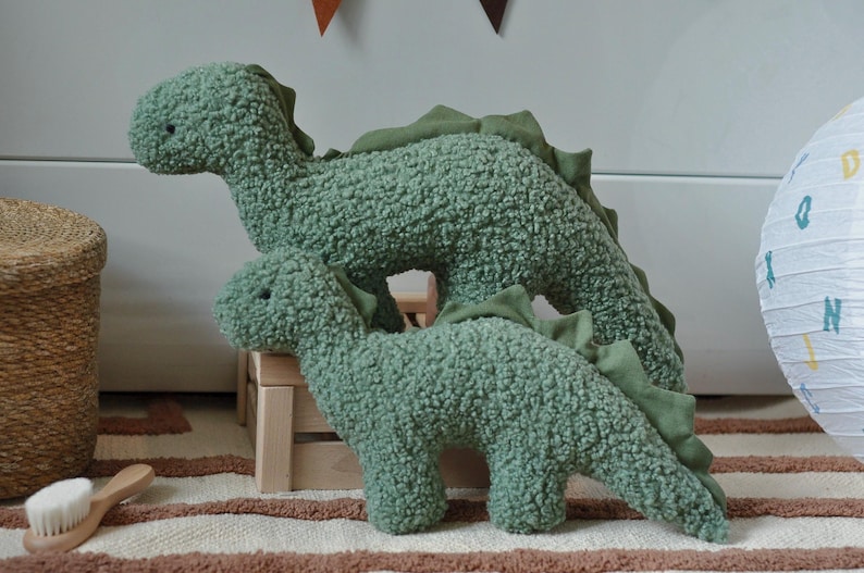 Green Dinosaur Toy | Kids Gift | Dinosaur Doll | Handmade Plush Dinosaur | Plush Dinosaur Decor | Dinosaur Throw Pillow | Plush Dino Toy | image 8