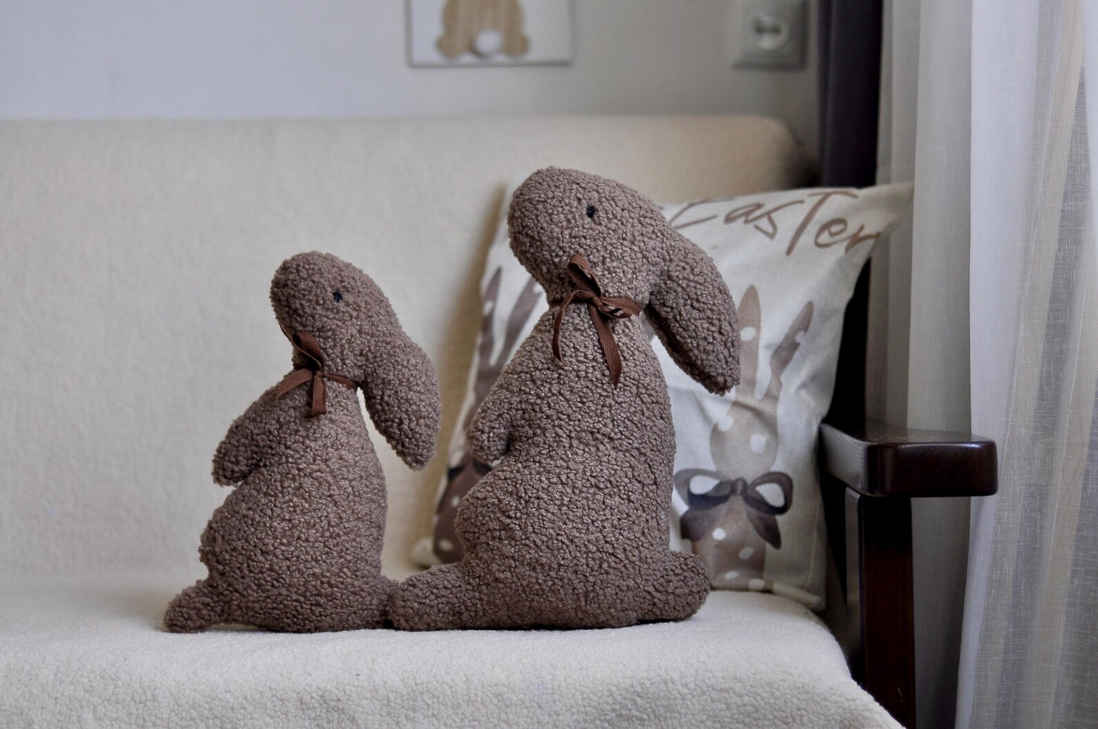 Bunny Pillow - Easter Decor | Plush Easter Pillow | Easter Bunny ...