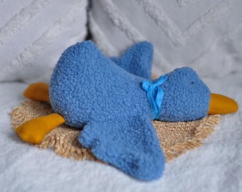 Personalized Blue Goose Plush | Custom Name Stuffed Animal | Soft Baby Toy | Baby Shower Gift | Soft Goose | Sleep Toys | Plush Goose|