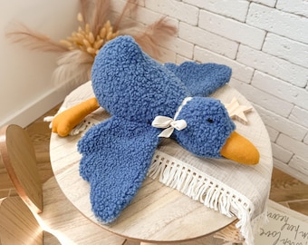 Personalized Blue Goose Toy Plush - Room Decor | Custom Name | Plush Goose | Photo Prop | Personalized Nursery  Room Decor | Silly Goose |