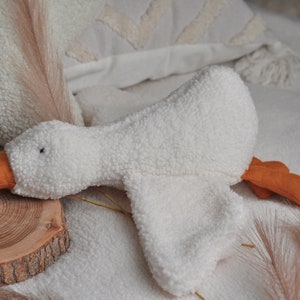 Handmade Goose Plush Sleep Toy for Baby Goose Doll Duck Soft Toy Goose Plush Baby Shower Gift Soft Lovey Sleep Toys image 1