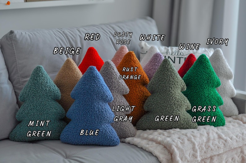 Almohada de árbol de Navidad - Almohadas navideñas / Decoración navideña suave / Regalo de Navidad / Regalo de amigo secreto / Almohada de invierno / Almohada navideña / imagen 6