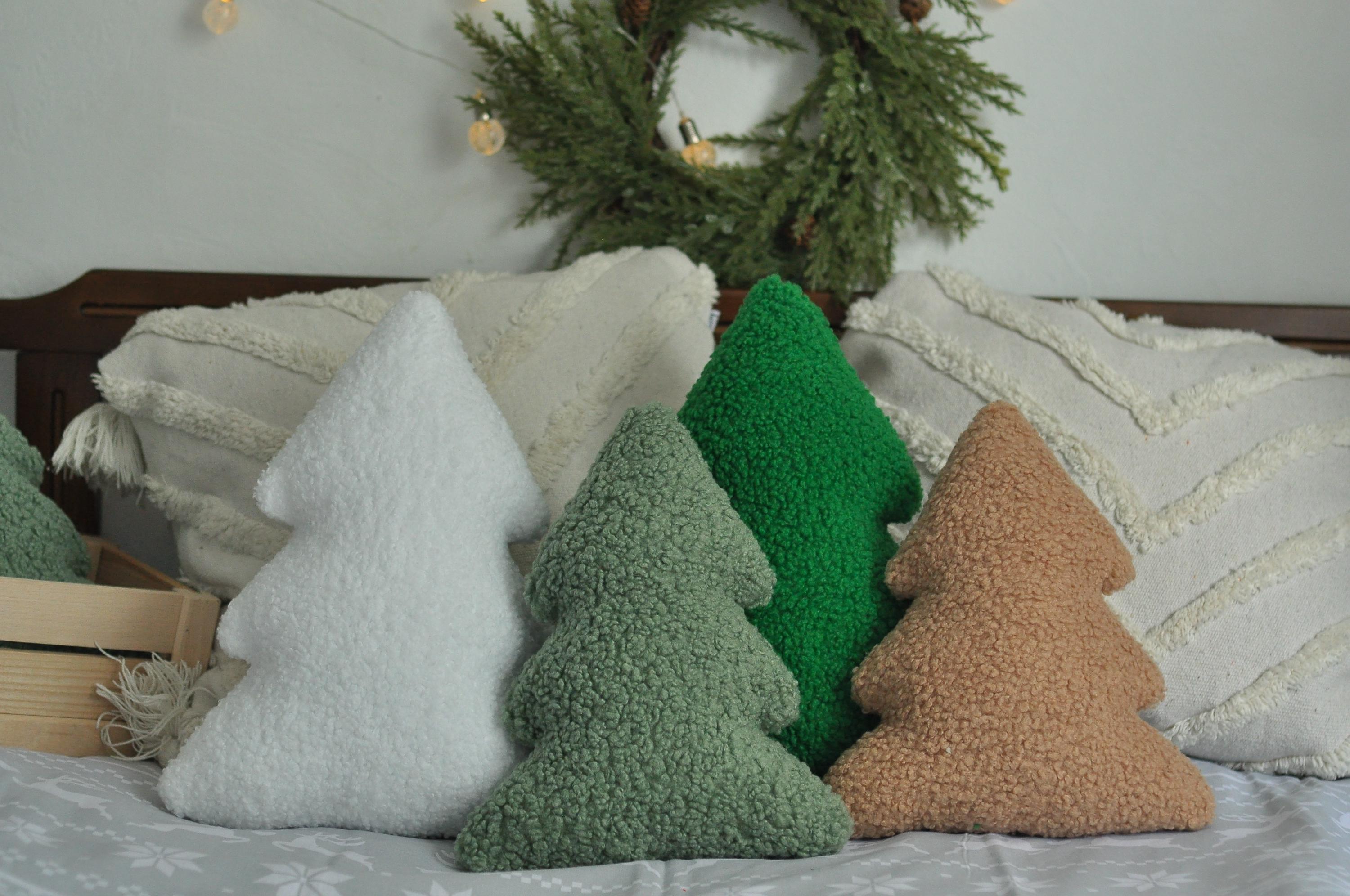 Soft Christmas Trees - Holidey Decor | Plush Winter Pillows | Xmas Throw Pillow | Christmas Gift | Christmas Tree Shaped Throw Pillow |
