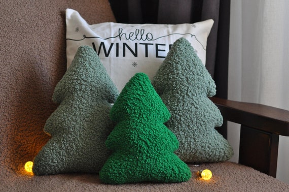 Christmas Tree Pillow - Holiday Pillows | Soft Christmas Decor | Christmas Gift | Secret Santa Gift | Winter Pillow | Christmas Pillow |