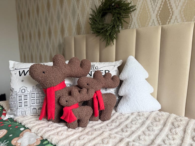 Christmas Reindeer with Scarf - Christmas Decor | Holiday Throw Pillow | Winter Decoration | Christmas Pillow | Xmas Pillow | Secret Santa | image 10