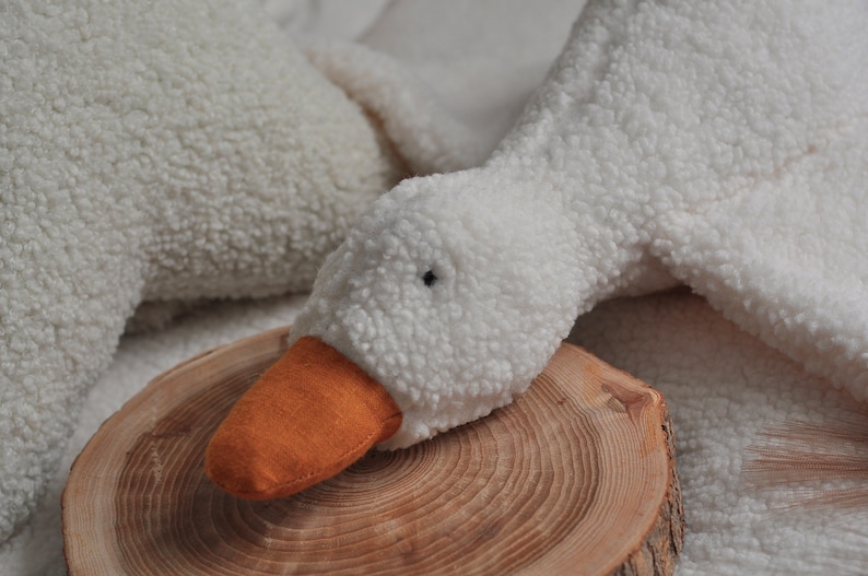 Handmade Goose Plush Sleep Toy for Baby Goose Doll Duck Soft Toy Goose Plush Baby Shower Gift Soft Lovey Sleep Toys image 4