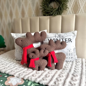 Christmas Reindeer with Scarf - Christmas Decor | Holiday Throw Pillow | Winter Decoration | Christmas Pillow | Xmas Pillow | Secret Santa | image 13