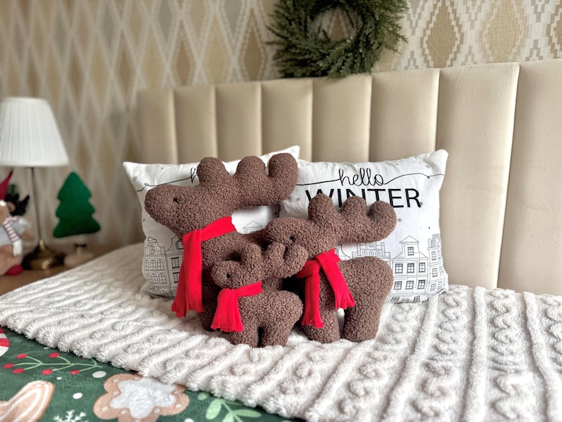Christmas Reindeer with Scarf - Christmas Decor | Holiday Throw Pillow | Winter Decoration | Christmas Pillow | Xmas Pillow | Secret Santa | image 13
