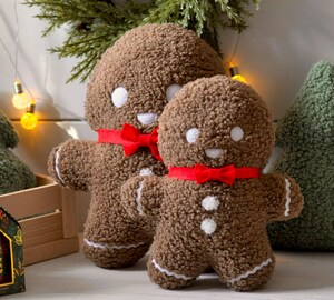Peluche Bonhomme De Pain D'épice - Coussin Décoratif De Noël - 20x28 Cm - Cadeau Mignon Pour Enfants