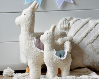 Handmade Soft Toys Llama | Newborn Posing Alpaca | Stuffed Llama with Saddle |