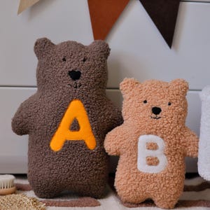 Teddy Bear Toy With a Letter | Personalized Stuffed Teddy Bear | Bear With Name | Custom Teddy Bear With Letter in 23 Colors | Brown Bear |