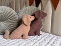 Plush Dog Toy with Name on Ear | Dog Pillow | Personalized Dog Toy | Birthday Gift | Puppy Stuffed Animal  |Pet Memorial Pillow |