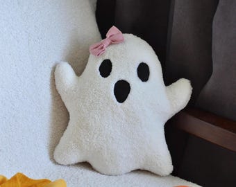 Geist Kissen - Gruseliges Dekor | Geist Spielzeug | Geister Mädchen | Sherpa Girl Ghost Kissen | Weihnachtsfeier Kissen | Herbstgespenst | Weihnachtsgeschenk |