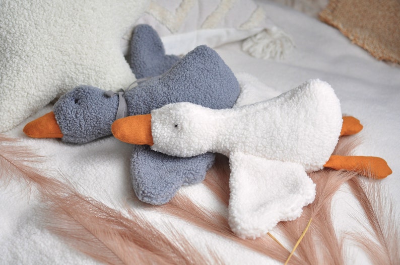 Handmade Goose Plush Sleep Toy for Baby Goose Doll Duck Soft Toy Goose Plush Baby Shower Gift Soft Lovey Sleep Toys image 9