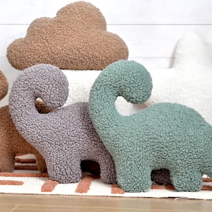 Boucle Dinosaur Plush | Soft Brontosaurus Dinosaur | Gift for Dinosaur Lovers | Dinosaur Toy | Dino Doll | Dino Throw Pillow | Dino Toy |