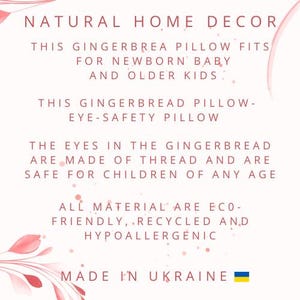 Gingerbread Man Christmas Pillow - Christmas Decor | Cookie Pillow | Soft Holiday Cushion | Gingerbread Doll with Bow Tie | Christmas Gift | image 8