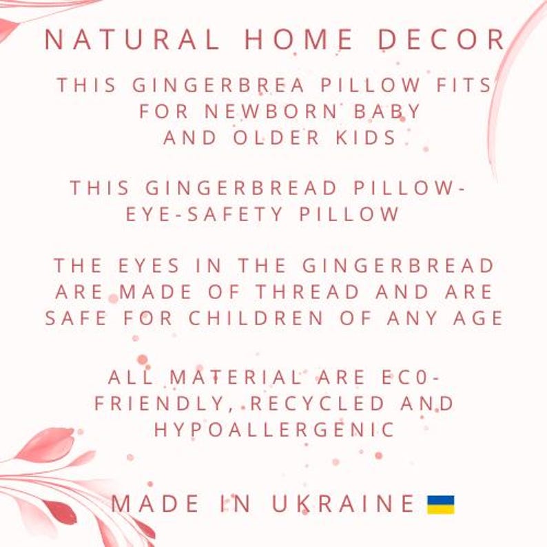 Gingerbread Man Christmas Pillow - Christmas Decor | Cookie Pillow | Soft Holiday Cushion | Gingerbread Doll with Bow Tie | Christmas Gift | image 8