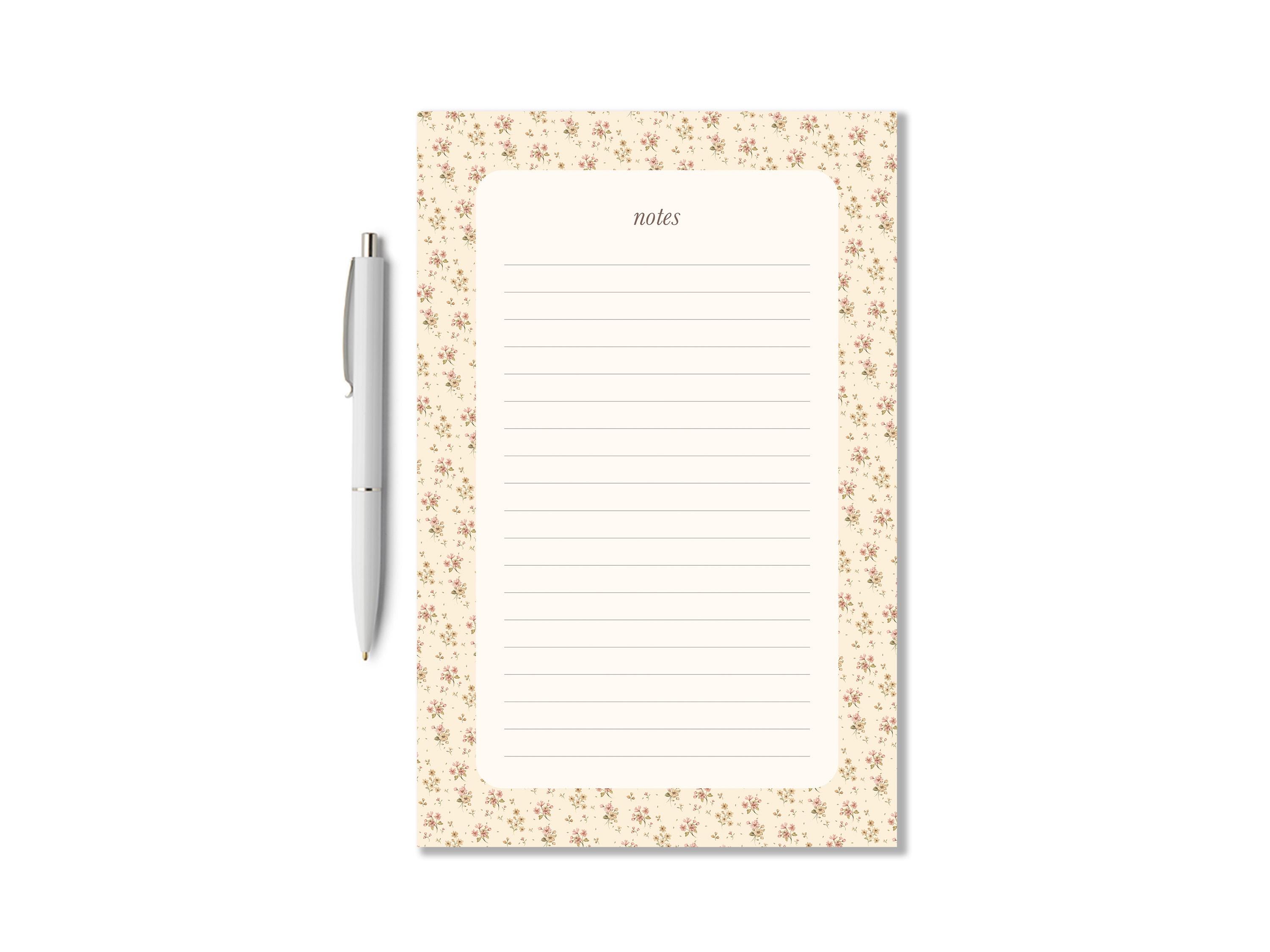 Ditsy Floral Notepad to Do List | Flowers Desk Pad | Jotter Pad Dainty ...