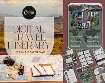 Ultimate Travel Planner: Hyperlinked Itinerary Template - Digital Download for Seamless Journey! #TravelItinerary #DigitalPlanner