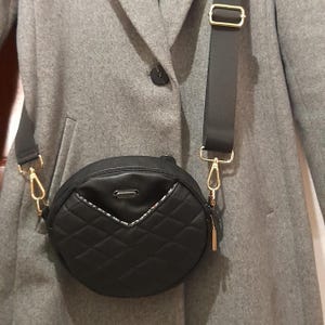 Bolso bandolera de cuero hecho a mano, bolso de piel, bolso circular,regalo para ella, regalo para mamá