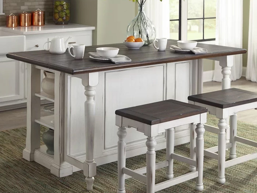 Wood Kitchen Island Wooden Island Island With Storage Solid - Etsy