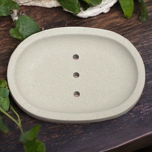 Soap Dish, Bathroom, Cement, Draining Soap Dish, Modern, Minimalist, Kitchen, Sponge Holder