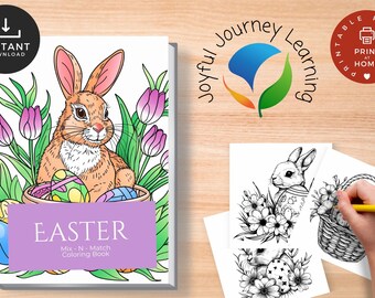 62 Osterhasen-Malbücher, Osterhasen-Ausmalbilder für Erwachsene, Osterhasen-Malbücher für Erwachsene und Kinder