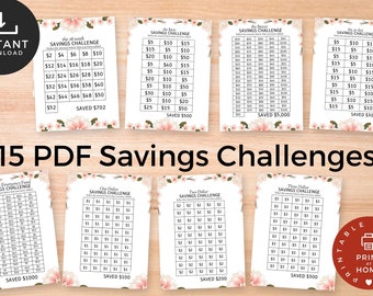 Savings Challenge | 15 Savings Challenges PDF | Instant Download | Holiday Savings Challenge | 26 Week Savings Challenge | Envelope Savings