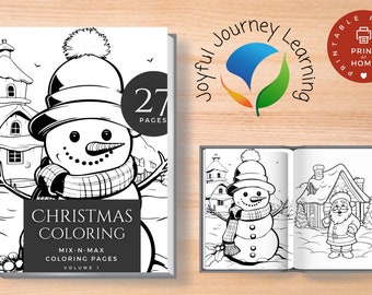 Libro da colorare di Natale Vol 1 / 27 Divertenti fogli da colorare di Natale / Risorse per la scuola a casa / Attività natalizie per bambini / Stampa a casa