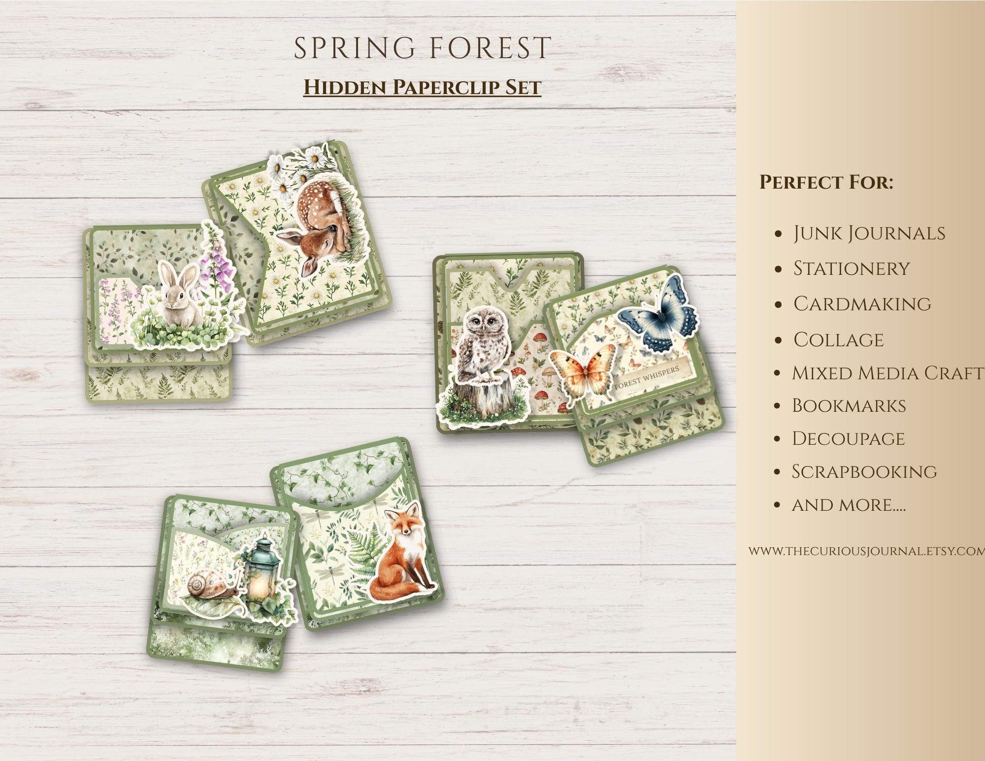 Forest Junk Journal Hidden Paperclip Kit, Printable Woodland Ephemera ...