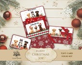 Christmas Junk Journal Folio Kit, Holiday Printable Gift Card Holder Template, Instant Download