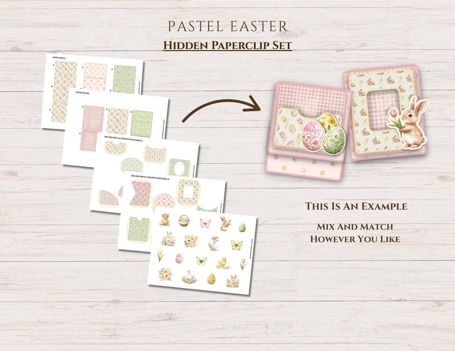 Pastel Easter Hidden Paperclip Set, Bunny Junk Journal Clips, Spring ...