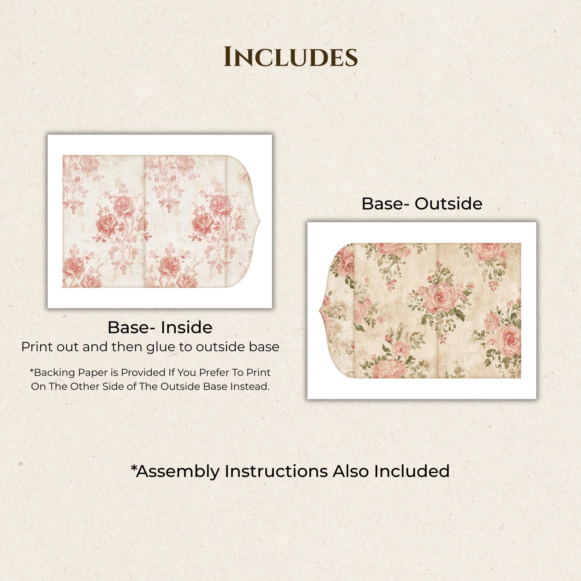 Vintage Rose Junk Journal Folio Kit, Shabby Chic Printable Floral ...