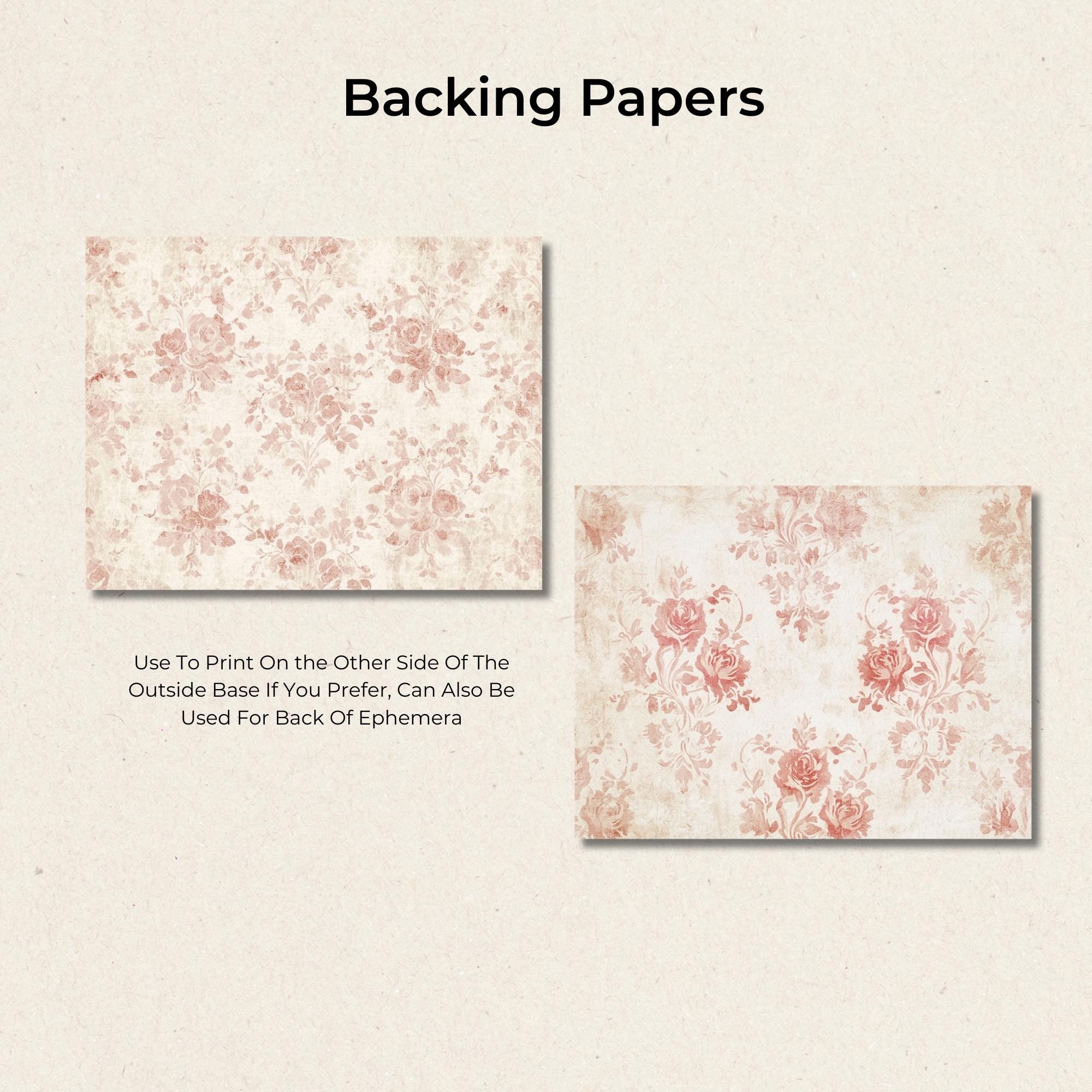 Vintage Rose Junk Journal Folio Kit, Shabby Chic Printable Floral ...
