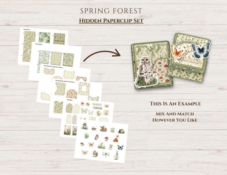 Forest Junk Journal Hidden Paperclip Kit, Printable Woodland Ephemera ...