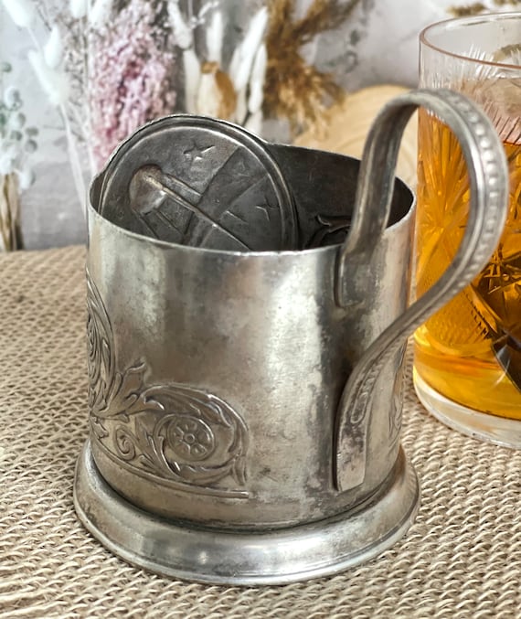 Porte verre à thé russe - Podstakannik - Porte verre Blason URSS