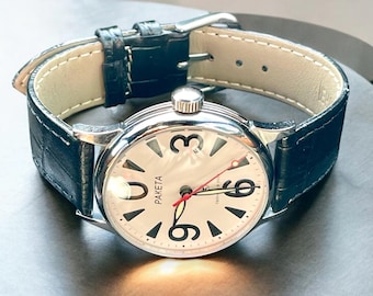 Watch Raketa Big Zero White Dial Men's Watch, Soviet VTG Watches for Men, Collectible Watches, Unique gift for him