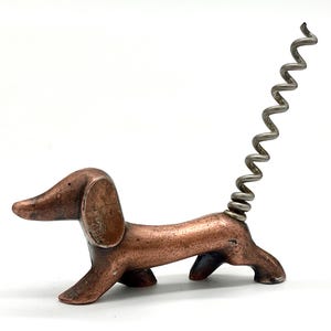 Soviet Vintage Corkscrews Brass Dog Dachshund Bottle Opener Excellent Condition USSR