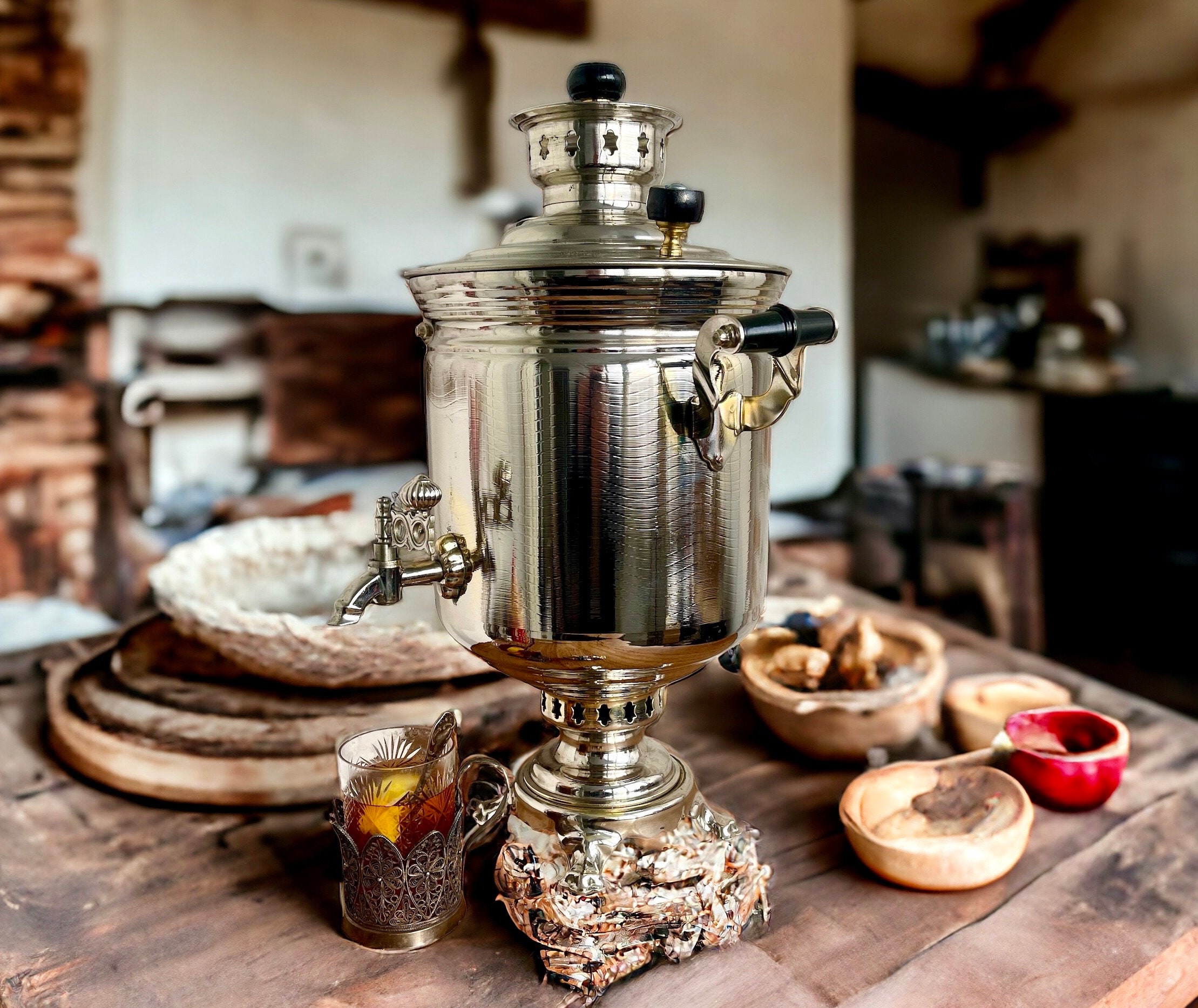 Vintage Russian Samovar Coal Tea Maker - Helia Beer Co
