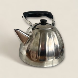 Large Soviet Vintage Tea Kettle- Stovetop Tea Pot- Durable Stainless Steel - Not-Toxic 4 L USSR 1970’s