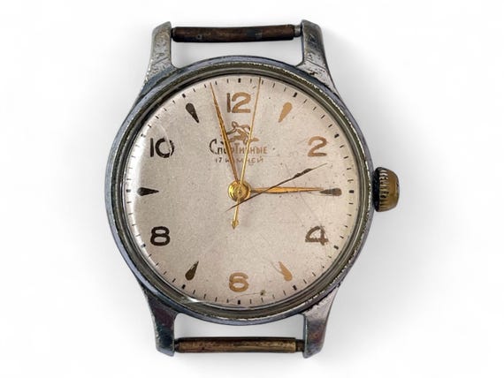 Rare Soviet Men’s Watch- Спортивные - Mechanical Collectible Wristwatch - 1MWF Kirova- 17 jewels - USSR 1950s
