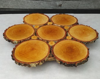 Large Birch Wood Cake Stand, Rustic Wedding Decor (20-21 inch)