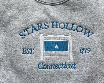 Sudadera con estrellas bordadas, sudadera con estampado de café, regalo para amantes de las estrellas bordadas