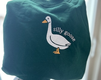 Sudadera con cuello redondo de Silly Goose, sudadera de ganso, sudadera divertida