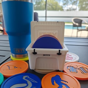 ITTY BITTY Cooler Coaster set, custom 3D Printed, Made to order, great gift, YETI cooler style