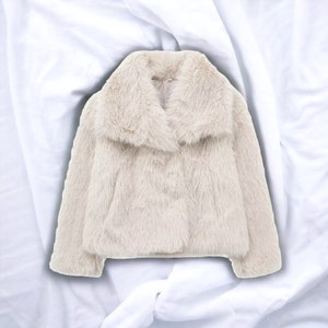 Vintage Fur Short Jacket Womens Warm Plush Coat Female Outerwear Winter ...