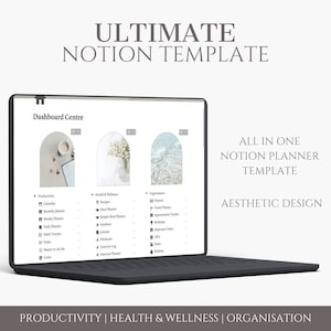 Notion dashboard template, Notion calendar, Task manager