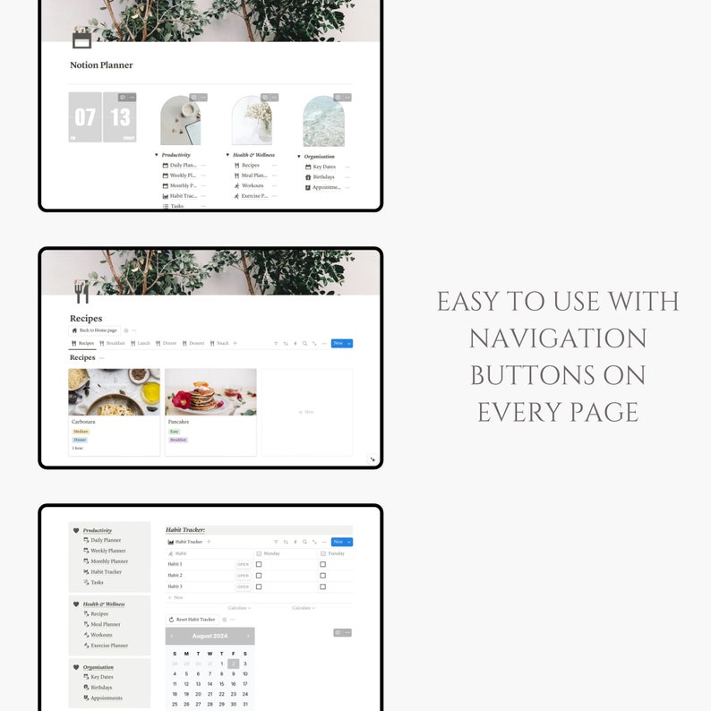 Notion Template, Aesthetic Design, Productivity Management Etsy
